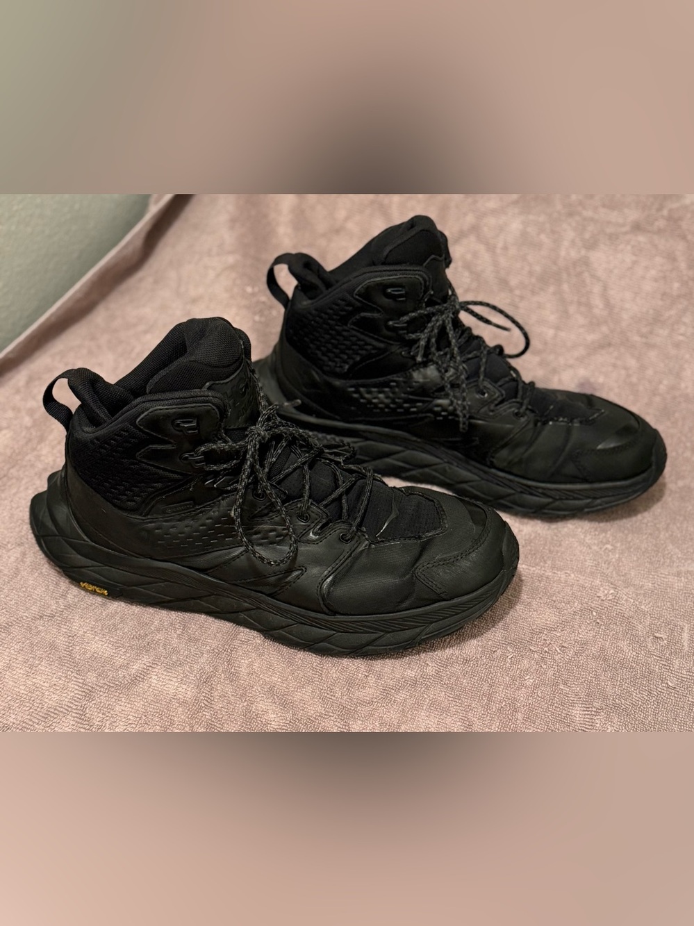 HOKA ONE ONE Anacapa Hiking Boots Black Men's US 10 Wide 1122018 BCLC